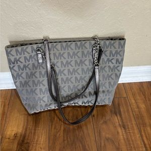 MK grey cloth handbag